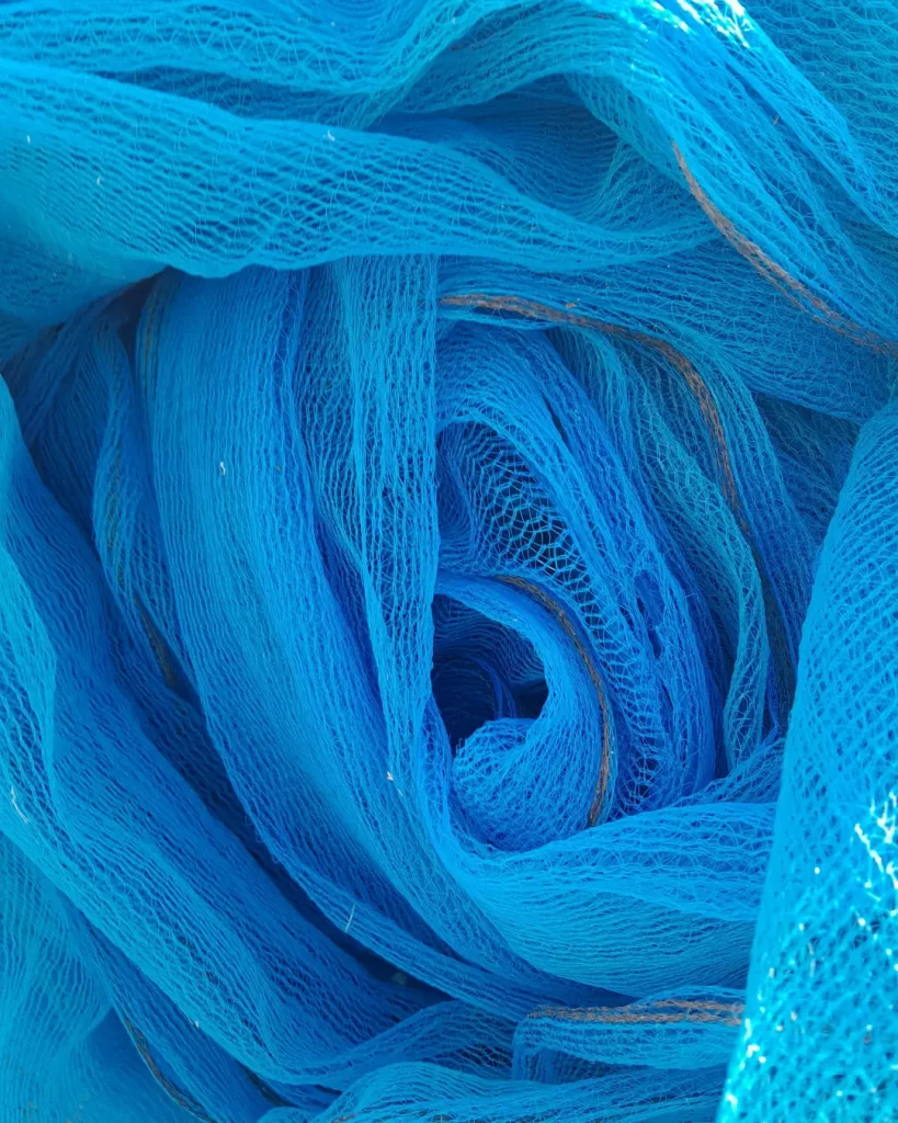 Blue netting by Artist Amma Gyan at Amanartis by Amma Gyan