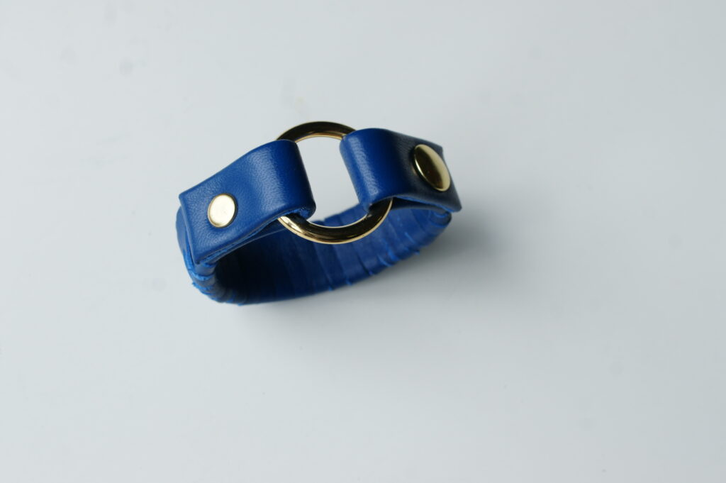 Blue leather braided bracelet by Amma Gyan Founder of House of Amma - The Art of Living and Amanartis Gallery and Studio