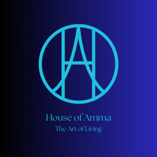 House of Amma logo with indigo square